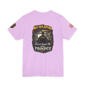 No Weapon Formed Against Me Tee — Patriotic T-Shirt