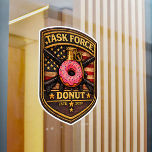 Task Force Donut Vinyl Sticker — Military Patch Style Kiss-Cut Decal