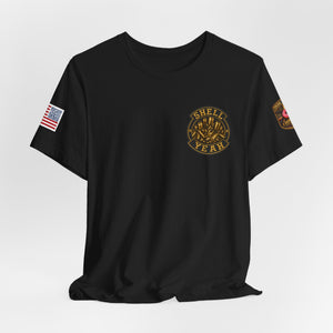 Kiss My Brass Graphic Tee — Patriotic Bullets Metalworking Shirt
