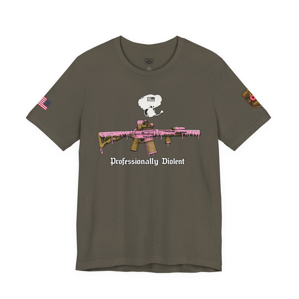 Professionally Violent Tee — Snoopy with Pink Rifle Graphic T-Shirt