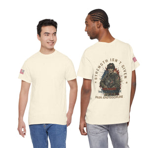 Military Veteran T-Shirt — "Strength Isn’t Given" Motivational Combat Tee