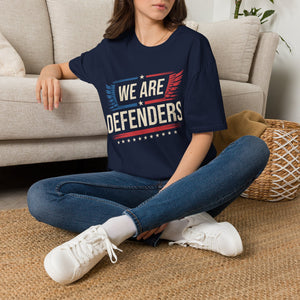 We Are Defenders T-Shirt — Patriotic Wings Graphic Tee