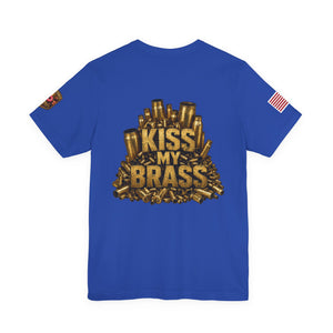 Kiss My Brass Graphic Tee — Patriotic Bullets Metalworking Shirt